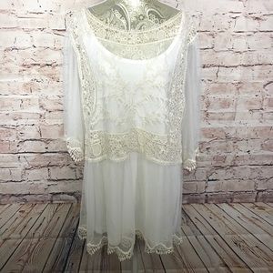 Style & Co. White Crocheted Lace Too